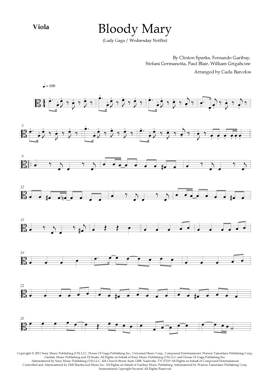 Bloody Mary (arr. Cadu Barcelos)