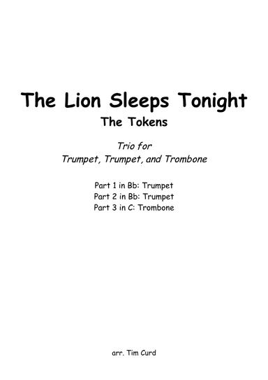 The Lion Sleeps Tonight (arr. Tim Curd)