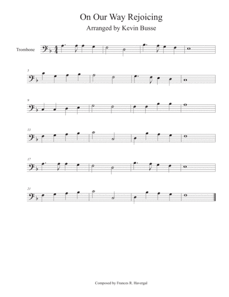 On Our Way Rejoicing - Trombone (arr. Kevin Busse)