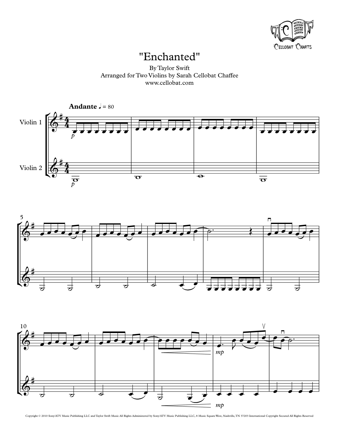 Enchanted (arr. Sarah Cellobat Chaffee)