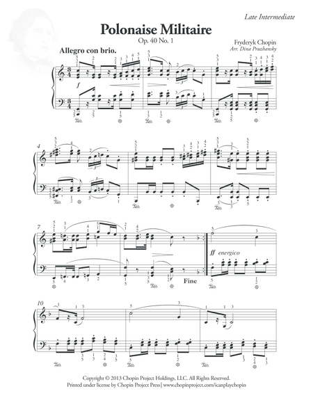 Polonaise Militaire Op. 40 No. 1 (arr. Dina Pruzhansky)