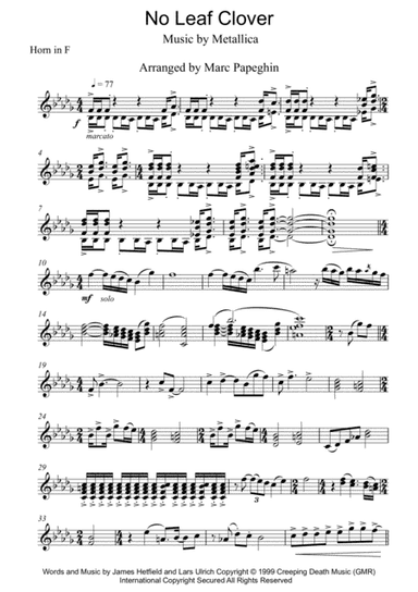 No Leaf Clover (arr. Marc Papeghin)