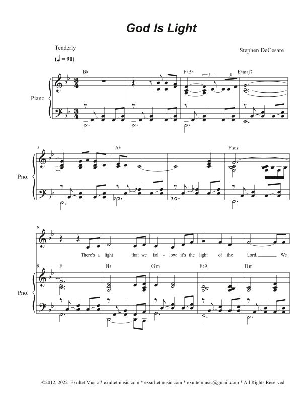God Is Light (Unison choir - Low Key)