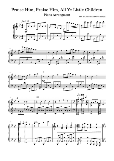 Praise Him, Praise Him, All Ye Little Children (arr. Jonathan David Talbot)