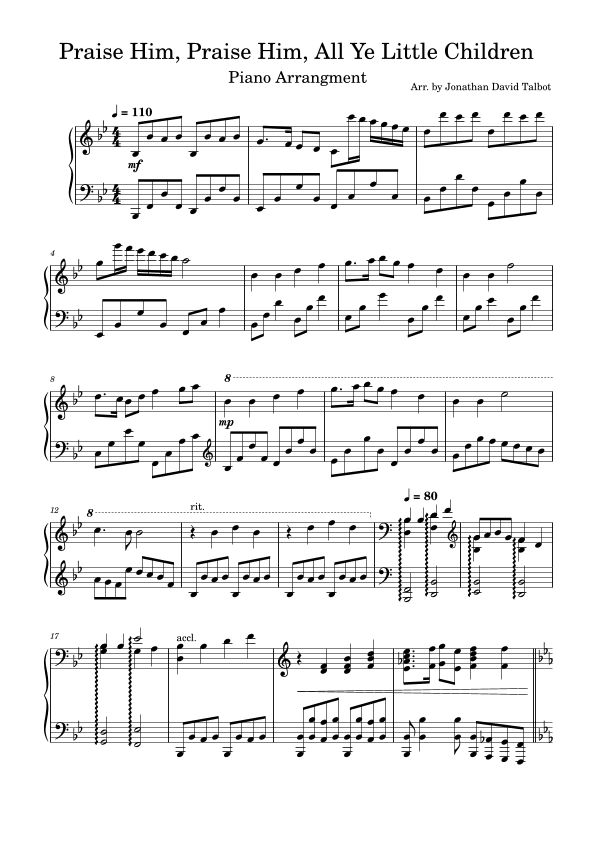 Praise Him, Praise Him, All Ye Little Children (arr. Jonathan David Talbot)