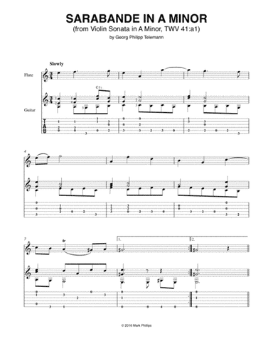 Sarabande in A Minor (from Violin Sonata in A Minor, TWV 41:a1) (arr. Mark Phillips)