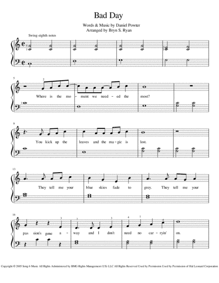 Bad Day (arr. Bryn S. Ryan)