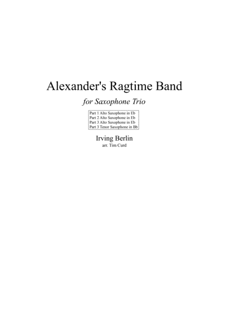 Alexander's Ragtime Band (arr. Tim Curd)