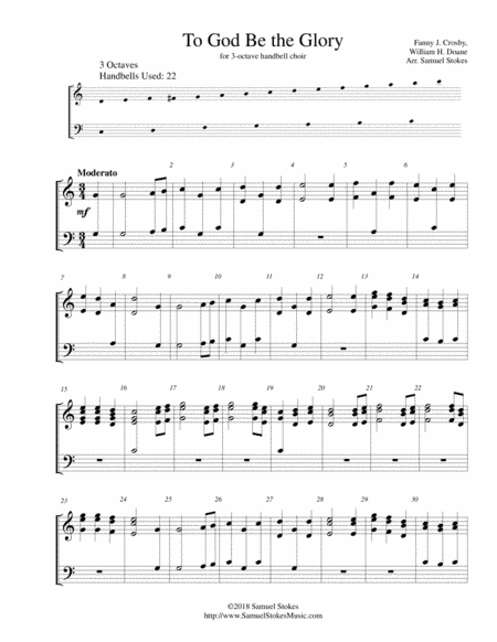 To God Be the Glory - for 3-octave handbell choir (arr. Samuel Stokes)