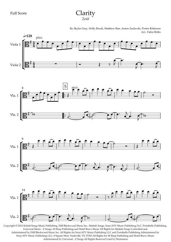 Clarity (arr. Fabio Britto)