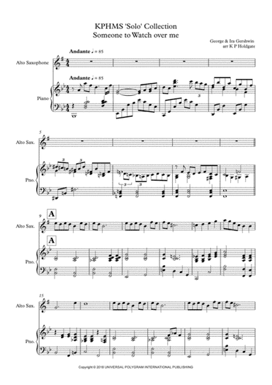 Someone To Watch Over Me (arr. Kevin P Holdgate)