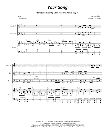 Your Song (arr. Stephen DeCesare)