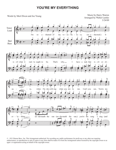 You're My Everything (arr. Walter Latzko)