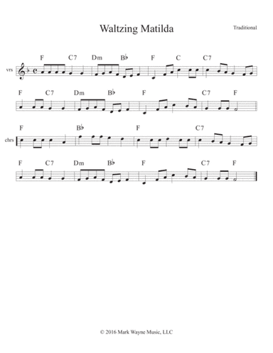 Waltzing Matilda (arr. Mark Huxhold)