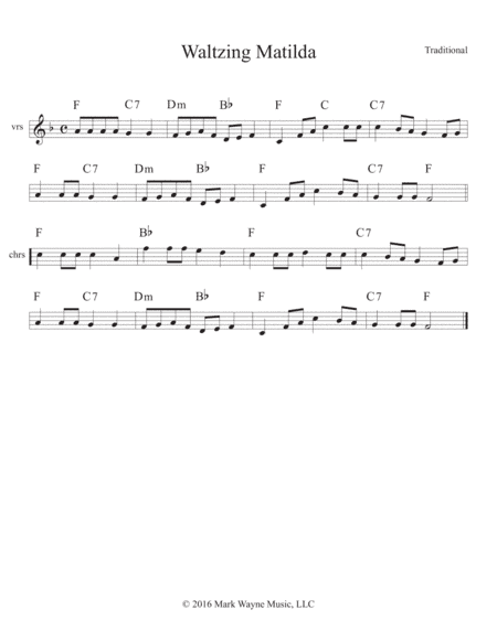 Waltzing Matilda (arr. Mark Huxhold)