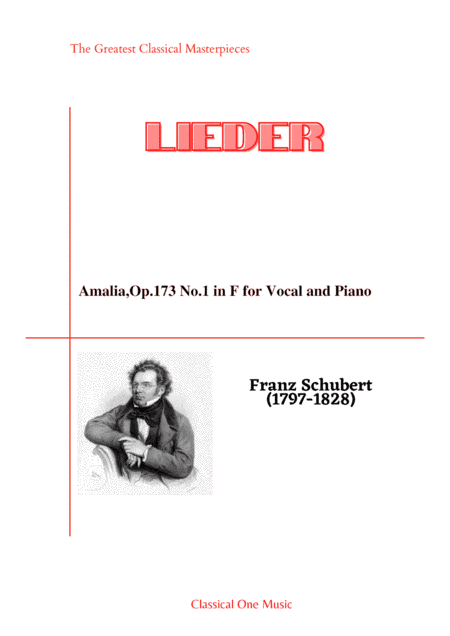 Schubert-Amalia,Op.173 No.1 in F for Vocal and Piano (arr. MPS)