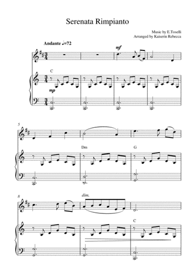 Serenata Rimpianto (Op.6 No.1) (arr. Kaiserin Rebecca)