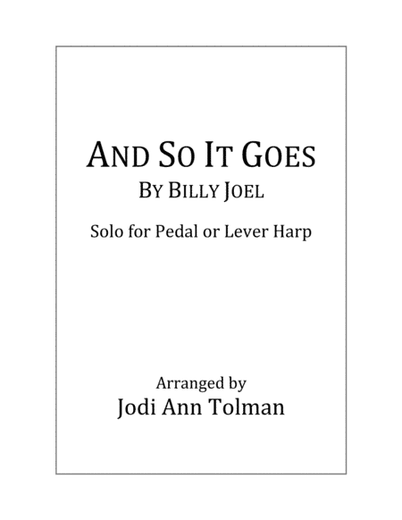And So It Goes (arr. Jodi Ann Tolman)