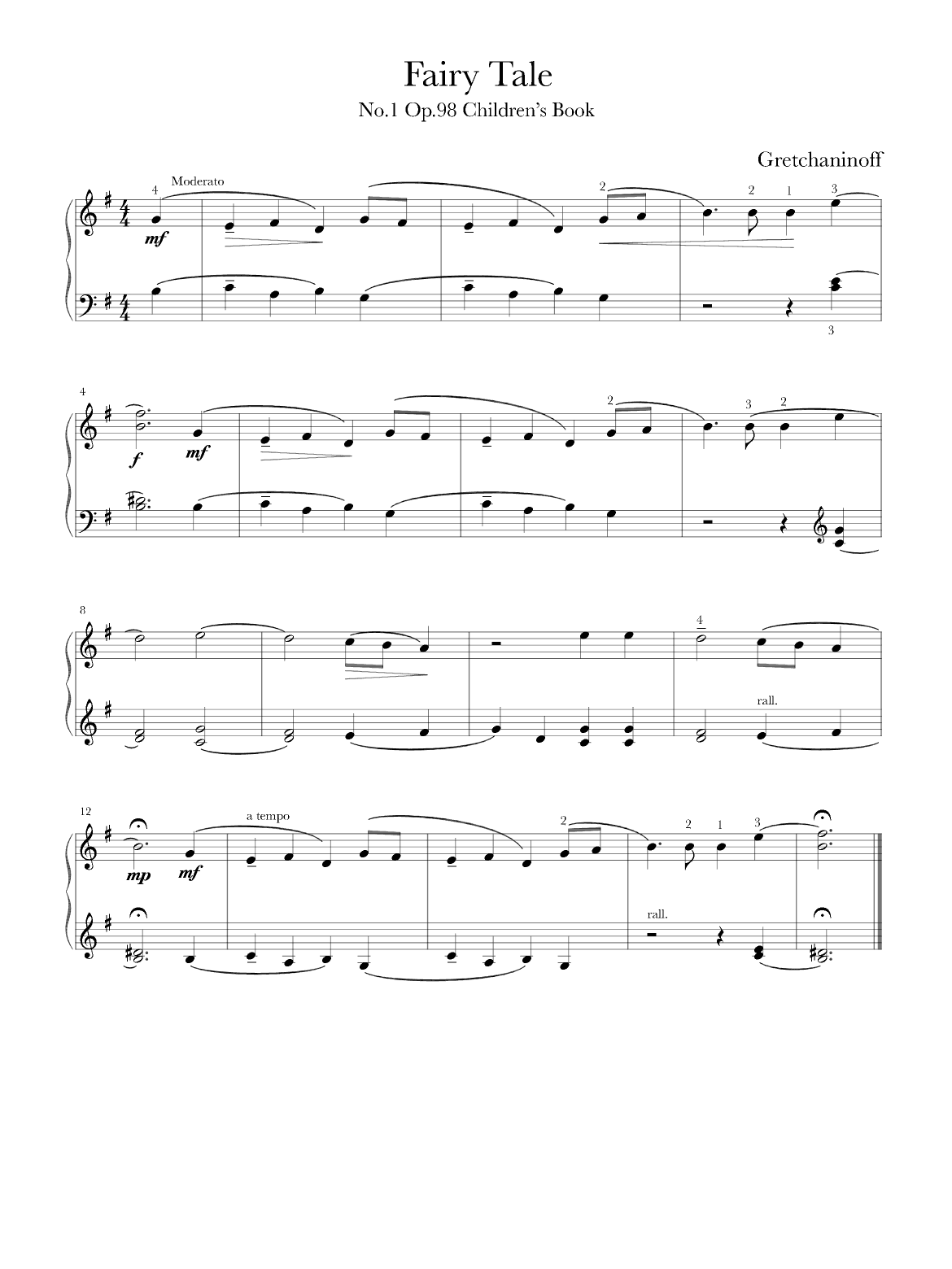 Fairy Tale op.98 no. 1 (arr. Thomas Ling)