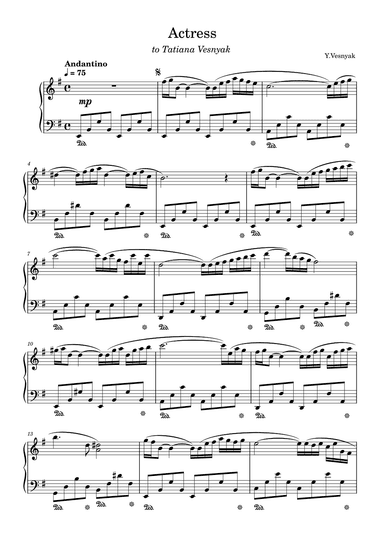 Actress (to Tatiana Vesnyak) (arr. Ilya Yakovlev)