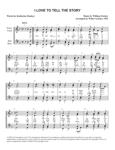 I Love To Tell The Story (arr. Walter Latzko)