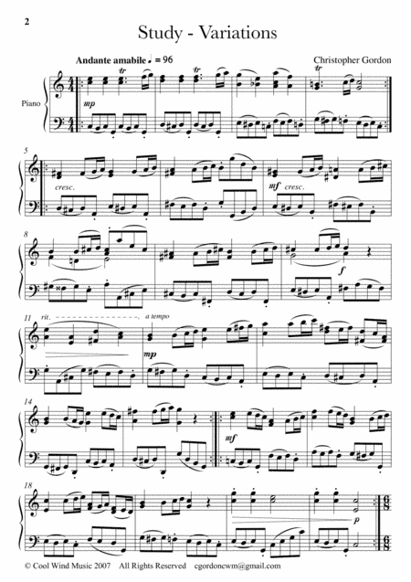 Study-Variations for Piano