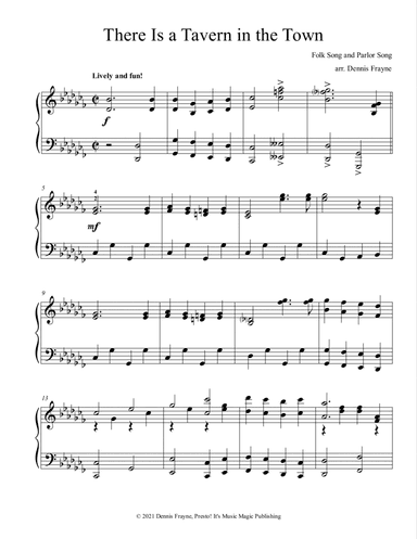 There Is a Tavern in the Town (arr. Dennis Frayne)