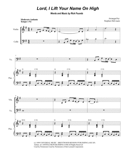 Lord, I Lift Your Name On High (arr. Stephen DeCesare)