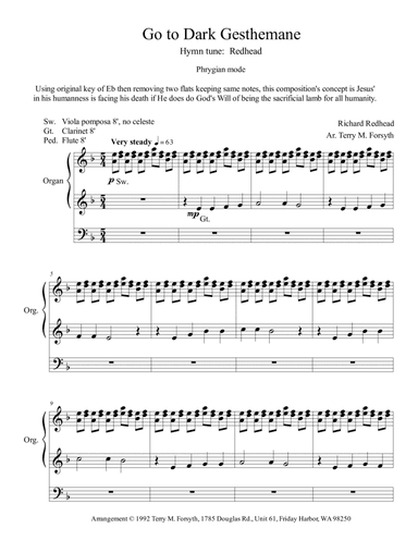 "Go to Dark Gesthemane", organ solo (arr. Terry M. Forsyth)