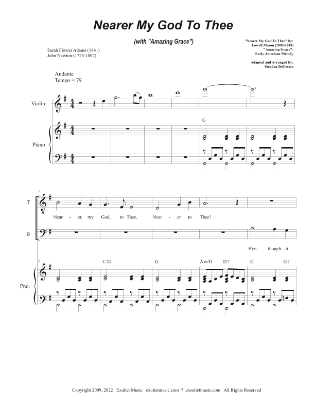 Nearer My God To Thee (with "Amazing Grace") (Duet for Tenor and Bass solo) (arr. Stephen DeCesare)