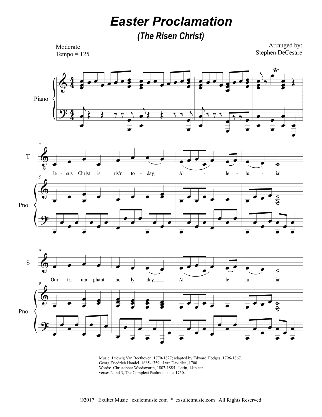 Easter Proclamation (The Risen Christ) (2-part choir - (Soprano and Tenor) (arr. Stephen DeCesare)