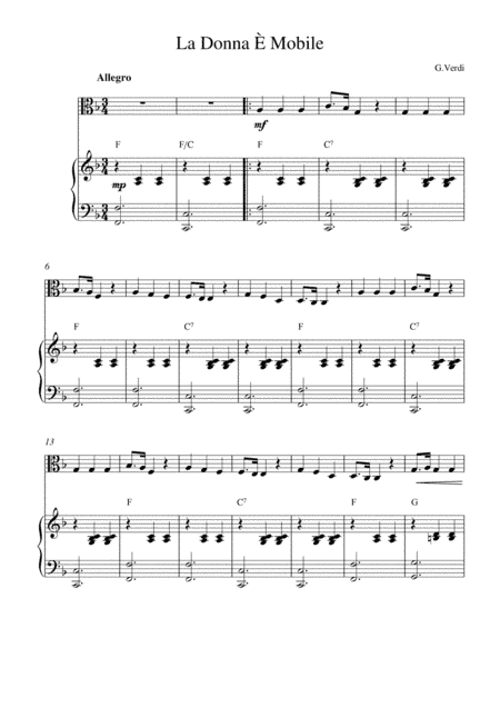 La Donna È Mobile (arr. Kaiserin Rebecca)