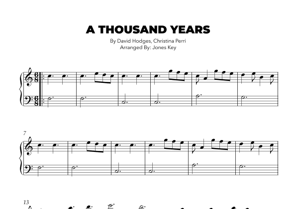 A Thousand Years (arr. Jones Key)