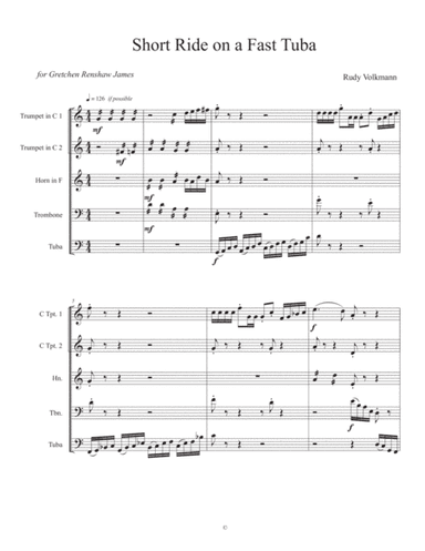 Short Ride on a Fast Tuba - brass quintet tuba feature