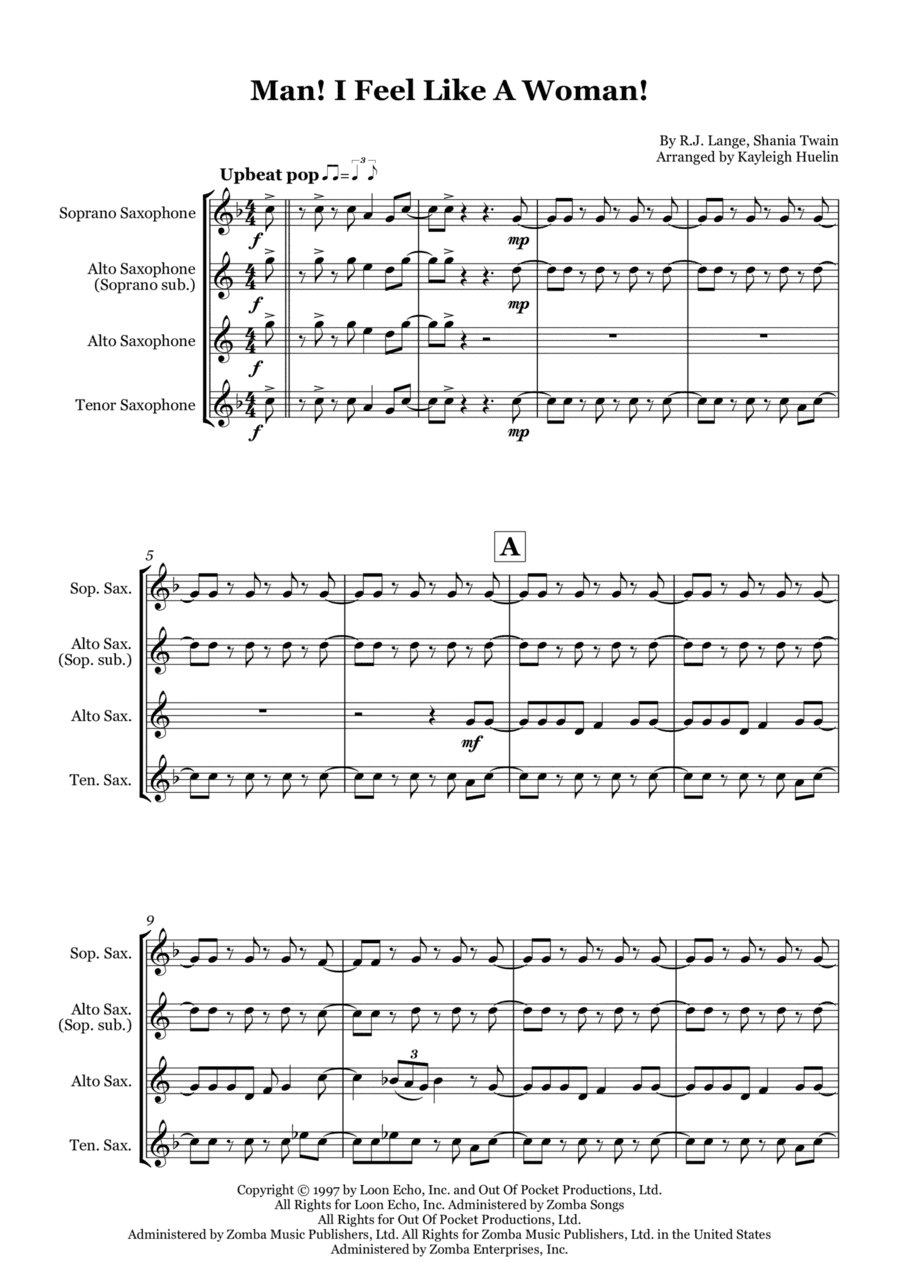 Man! I Feel Like A Woman! (arr. Kayleigh Huelin)