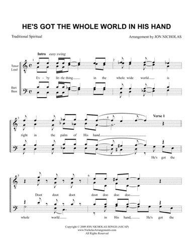He's Got The Whole World In His Hand (arr. Jon Nicholas)