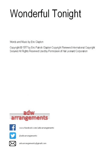 Wonderful Tonight (arr. adw arrangements)