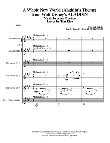 A Whole New World (from 'Aladdin') (arr. Doug Clyde)