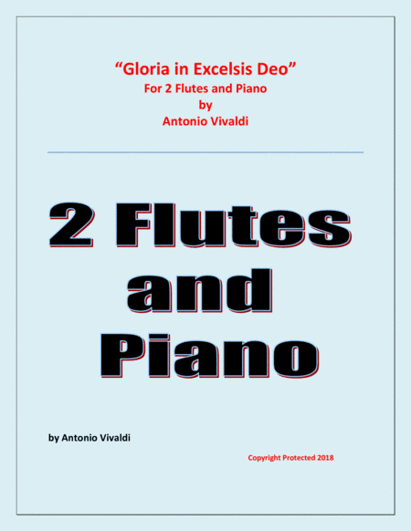 Gloria in Excelsis Deo  - for 2 Flutes and Piano (arr. Raymond Fenech)