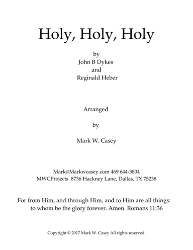 Holy, Holy, Holy (arr. Mark W. Casey)
