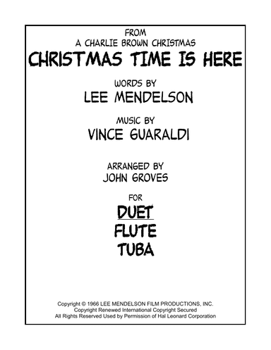 Christmas Time Is Here (arr. John Groves)