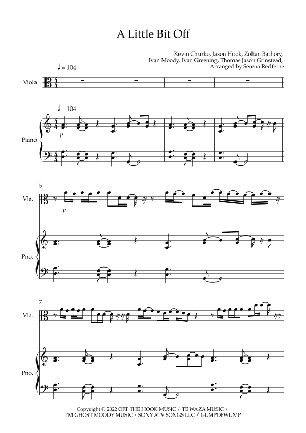 A Little Bit Off (arr. Serena Redferne)