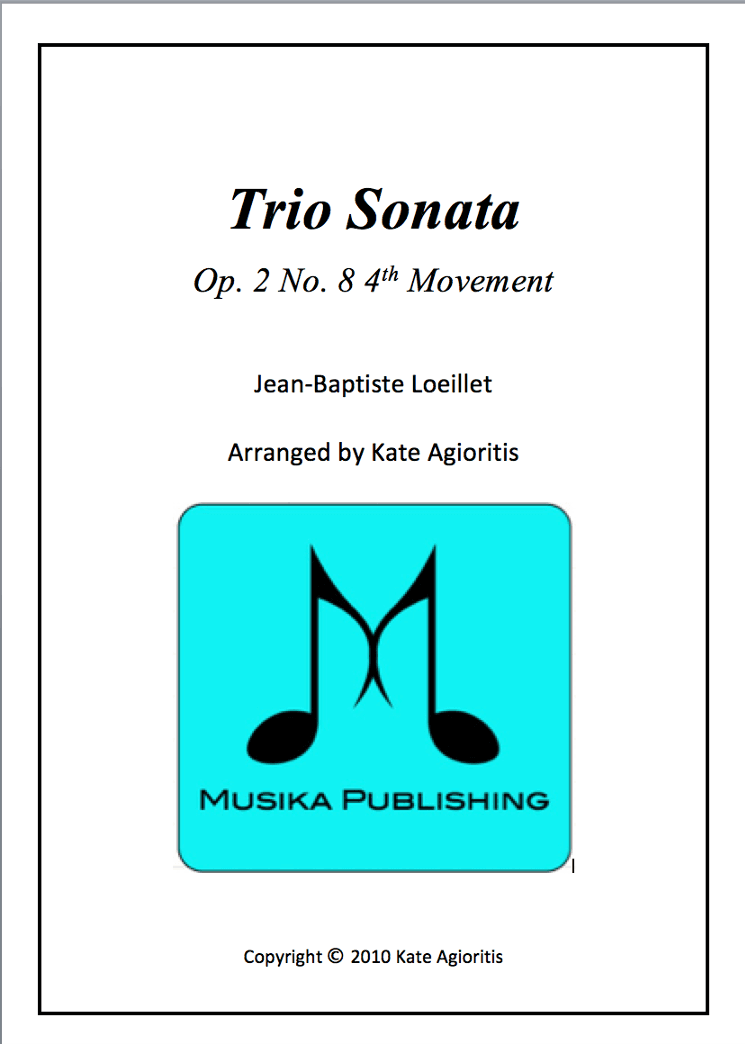 Trio Sonata Op. 2 No. 8 4th Movement - for Saxophone Quintet (arr. Kate Agioritis)