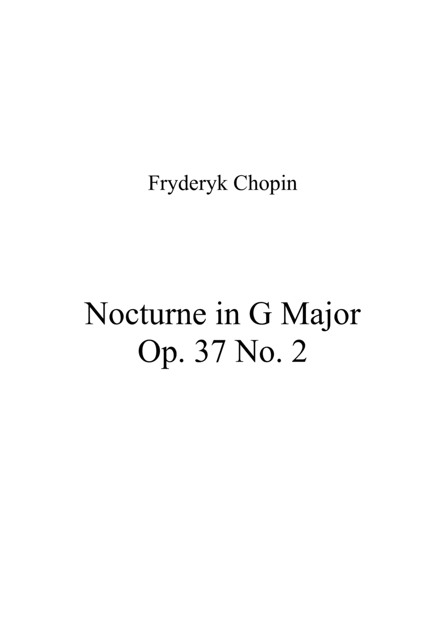 Nocturne in G Major Op. 37 No. 2 (arr. Patrizia Luraschi)