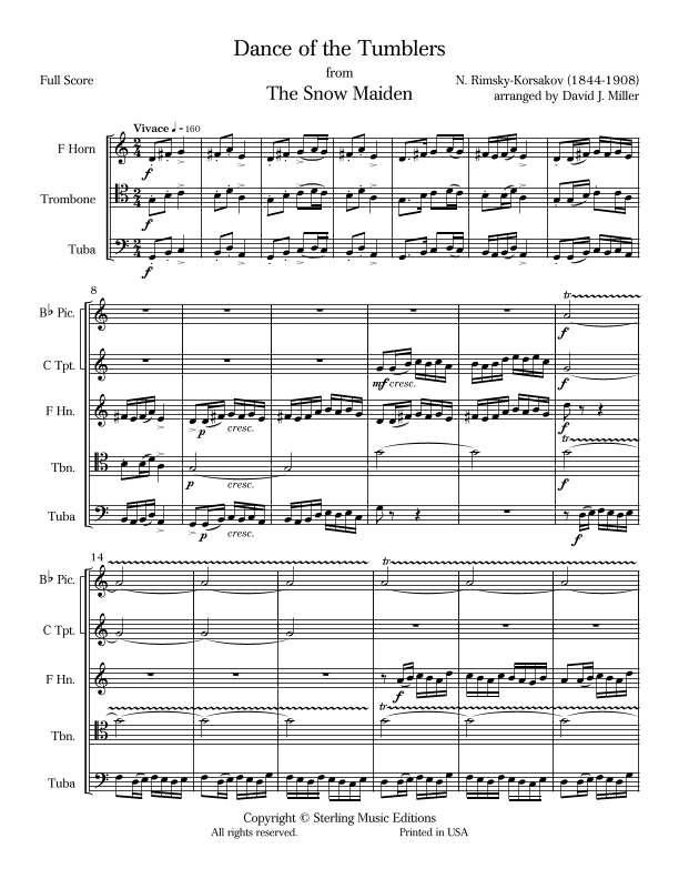 Dance of the Tumblers from The Snow Maiden (arr. David J. Miller)