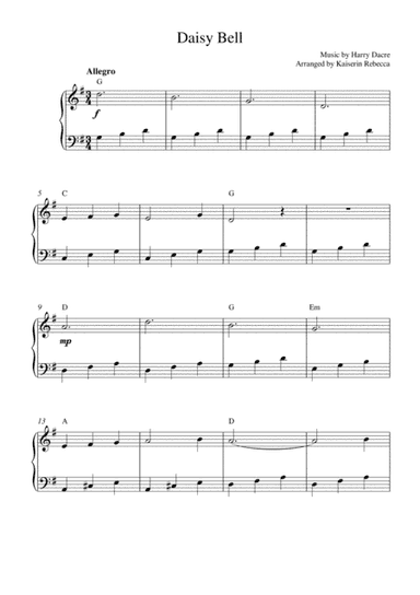 Daisy Bell (arr. Kaiserin Rebecca)