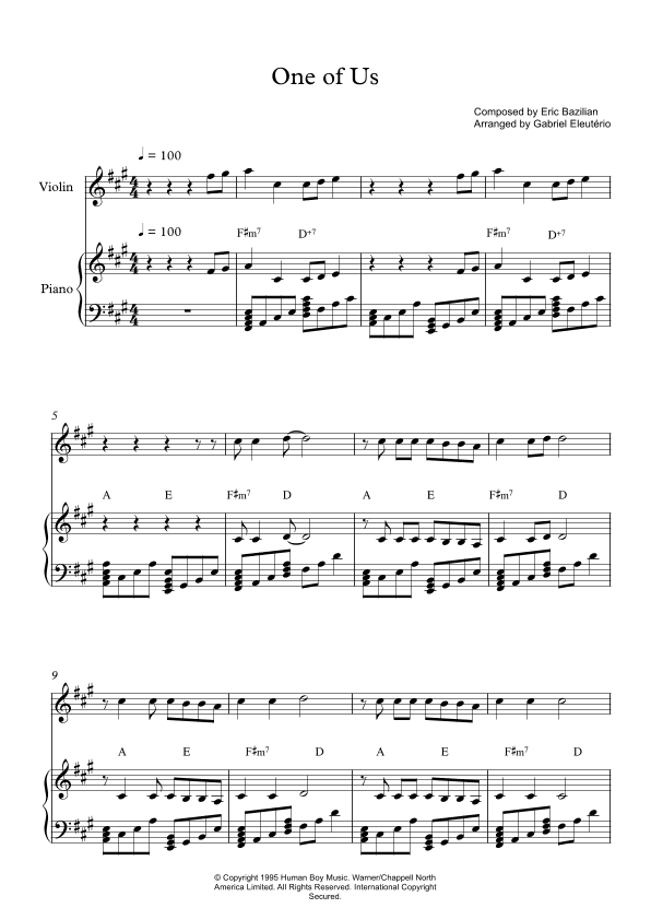 One Of Us (arr. Gabriel Eleutério)