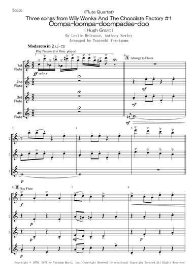 Oompa-loompa-doompadee-doo (arr. Tsuyoshi Yoroiguma)