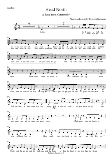 Head North (A Song about Community) - Vocal 2