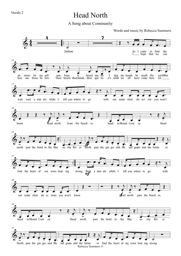 Head North (A Song about Community) - Vocal 2